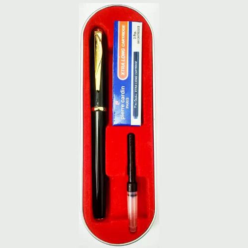 Pierre Cardin Momento Gt Gold Trim | Red  Body | Metal Ink Fountain Pen |   Ideal Office Pen | Pen for Gift| Suitable for Gifting