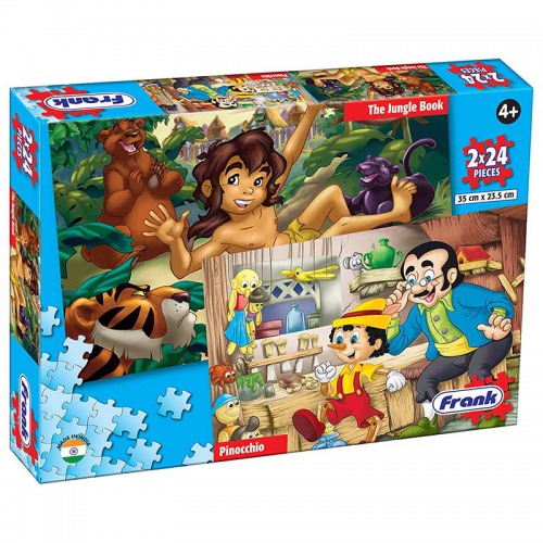 The Jungle Book and Pinocchio Puzzles - 24 Pieces 2 in 1 Jigsaw Puzzles for Kids