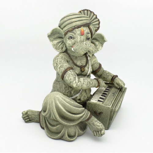 Decorative Ganesha Playing Harmonium Showpiece For Home Decor