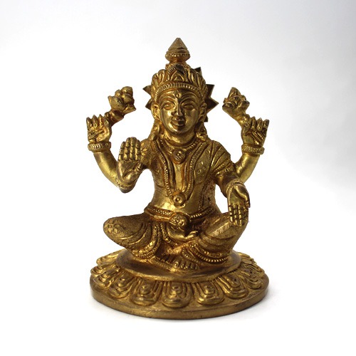 Brass Goddess Laxmi Idols Showpiece for Temple Pooja Room Diwali Decoration Gifts for Family Friends Corporate Client Mother Father
