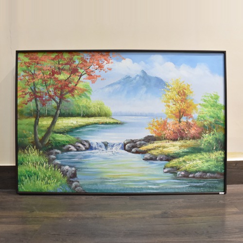 Landscape Hand Painting Scenery Art Wood Frames with Acrylic Sheet