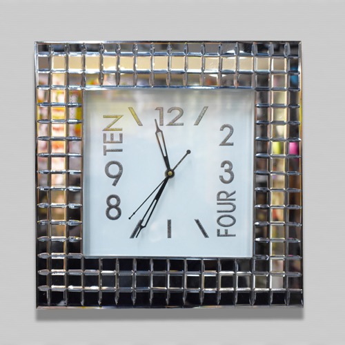 Antique 12 Inch Glass Wall Clock Square Shape Home & Studio Decoration Gift Item
