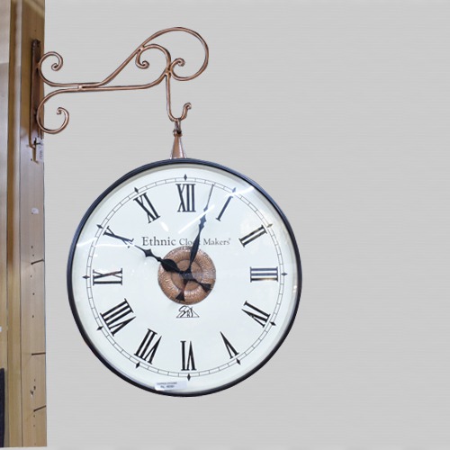 Victoria Iron Dia Retro Double Sided Station Railway Wall Hanging Clock