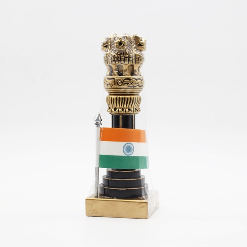 Wooden Ashoka Stambh Ashoka Pillar Indian National Emblem Ideal for Office and Home Decor Showpiece