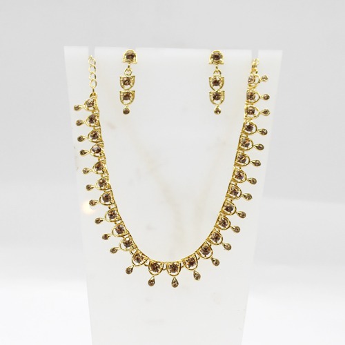 Diamond Fascinating Gold Tone Necklace Set | Diamond Necklace set