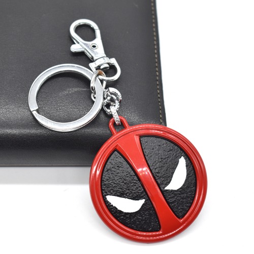 Superhero Deadpool Face Metal Key Chain | Premium Stainless Steel Deadpool Keychain For Gifting With Key Ring Anti-Rust