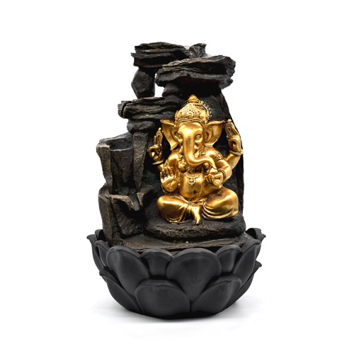 Rock Design Water Fountain With Ganesha For Home And Office Decor