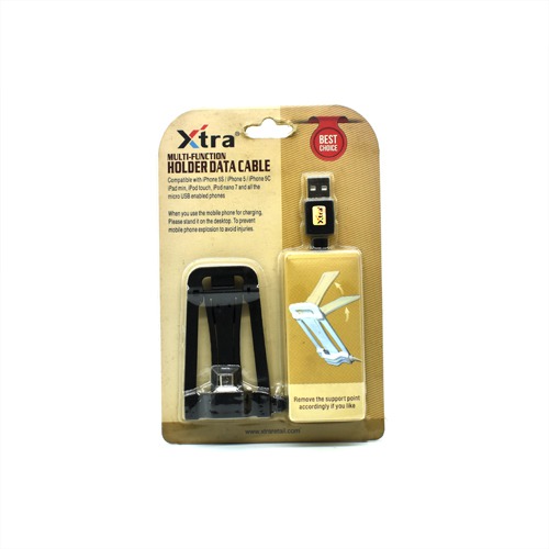 Xtra Multi-function Holder Data Cable- Black