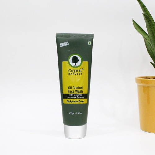 Organic Harvest Face Wash For Oil Control with Lemon & Orange Extract, Paraben & Sulphate Free -100gm