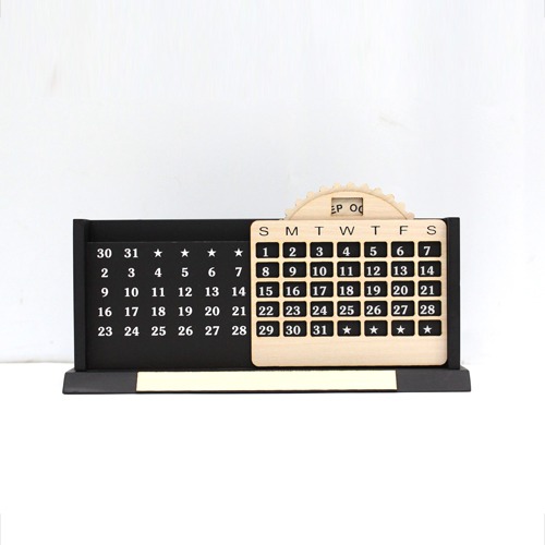Desk Tabletop Lifetime and Infinite Calendar with Mobile stand Pen Holder and Stationary Organizer