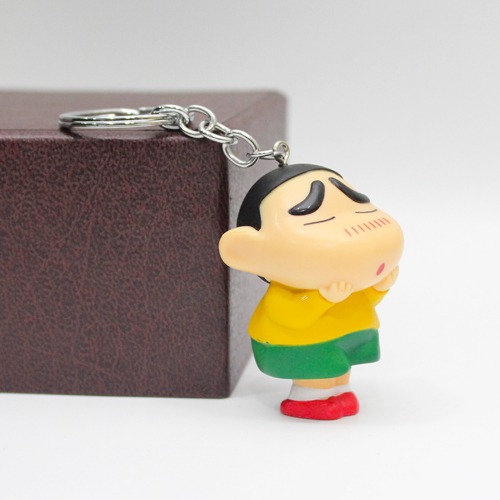 Cute Shin Chan 3D Keychain | Shinchan Friends and Family Cartoon Character Plastic Keychain For Car Bike School Bags Office Keychain and  Key ring