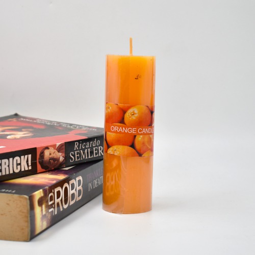 Orange Aroma Candle | Scented Big Orange Pillar Candles