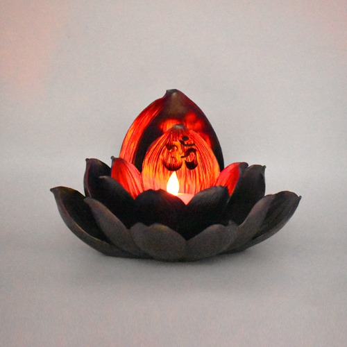 Lotus Candle Stand With Candle And Wax