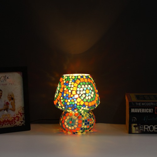 Multicolour Dome Shape Ceramic Table Lamp For Home & Office Decor