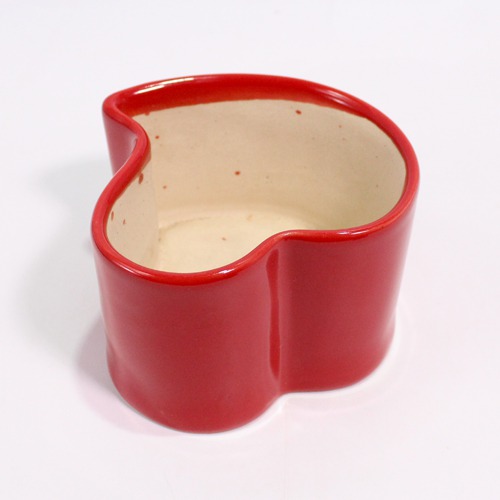 Red Heart Shape Ceramic Pot | Decorative Home Decor, Succulents Planter, Small Plants, Modern Gardening, Ceramic Planter