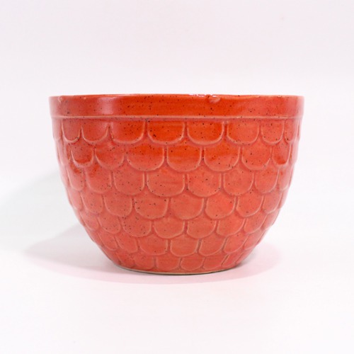 Orange Patzo Stone Bowl Planter Pot | Planters Ceramic Flower Plant Pots Modern Decorative Gardening Pot