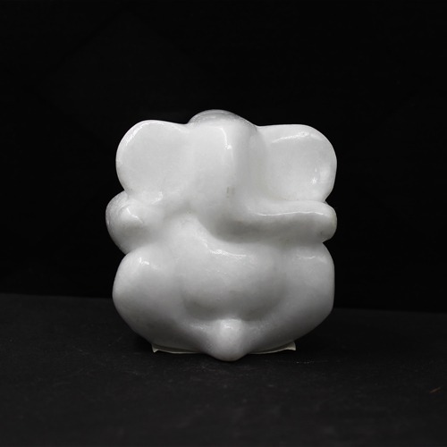 Small  White Marble Appu Ganesha Idol For Home & Office