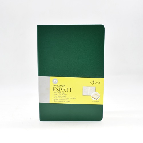 Viva Esprit A5 Journal Notebook With Elastic Band Closure And Expandable Inner Pocket Colour ( Green)  | Notebook | Diary | Personal Diary | Home And Office Use