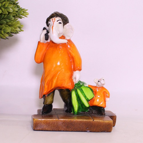 Modern Standing  Lord Ganesha with Mouse Showpiece For Home & Office decor