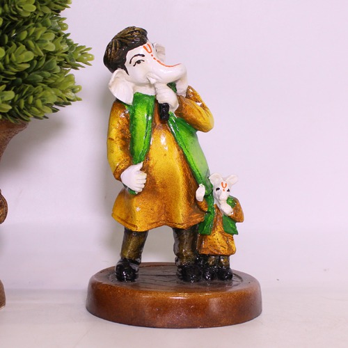 Modern Lord  Ganesha Statue with Mouse Showpiece .For Home Decor
