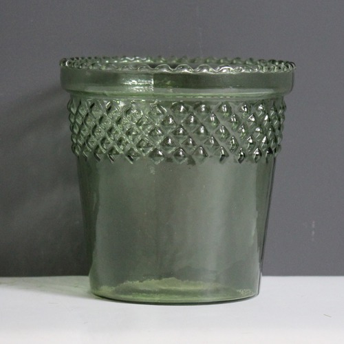 Green Glass Candle Holder | Glass Pot| Glass Flower Pot| Glass Flower Vase for Decorate House