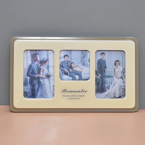 Wooden Wall  Romantic Collage Photo Frame | Frame for Birthday| Anniversary( 3 Photograph , Brown )