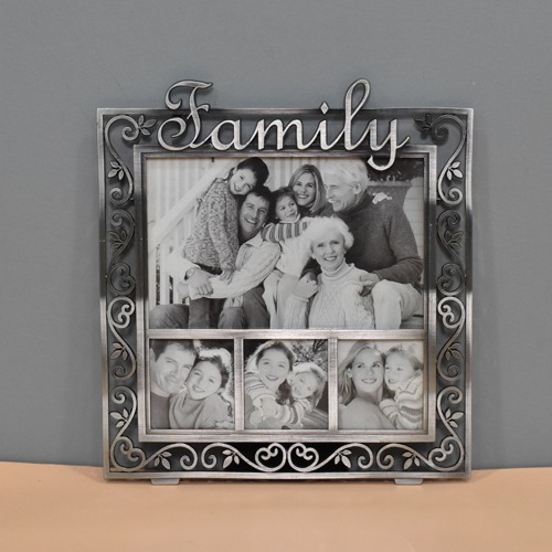 Metal Silver Plated Collage Family Photo Frame(4  Photograph)