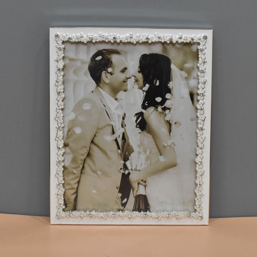 Silver Satin  Table Top Photo Frame For Home & Office Decor ( Photo Size 10 x 8 inches)