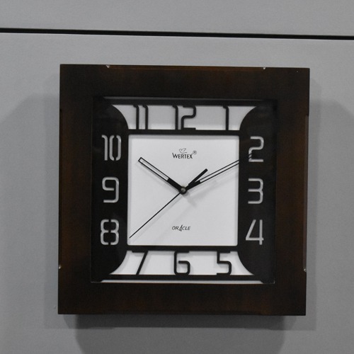 Brown Wertex Wall Clock (13.5 x 13.5 inches)
