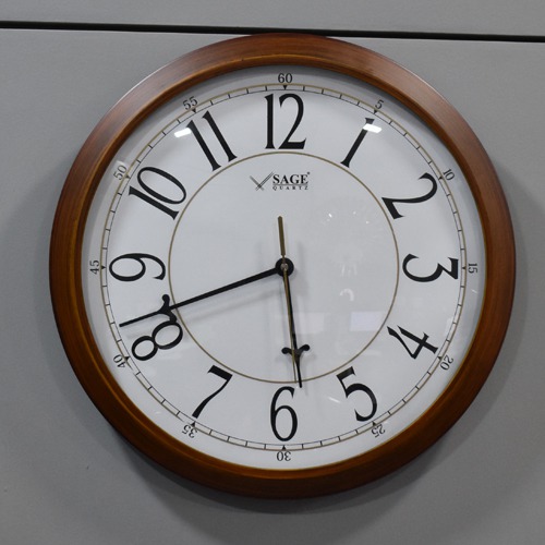 Big Number size Decorative Clock Sage Quartz Wall Clock for home decor(16 x 16 inches , Brown)
