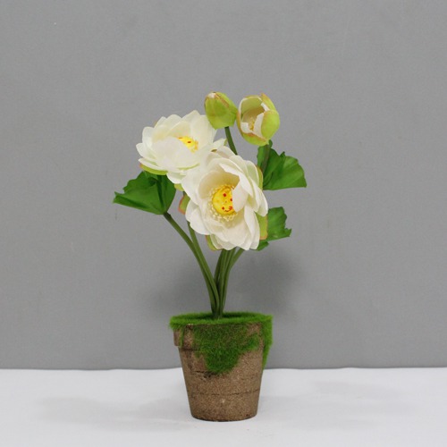 Artificial White Lotus Plant | Artificial Plant with Pot Artificial Plants for Home Decor Decorative Plants Artificial Flowers with Pot