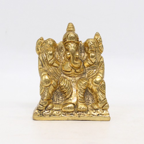 Riddhi Siddhi And Ganapti Brass Idol For Home Pooja Ghar, Office