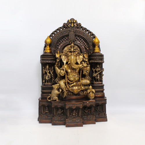 Antique Finish Brass Ganesha For Office and Home Decor