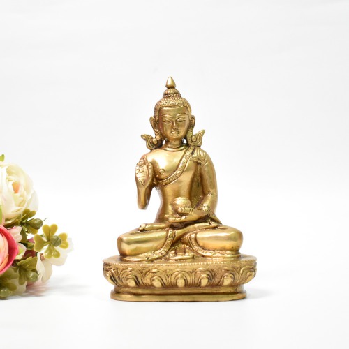 Small Copper Buddha Gold Finish Statue | Gautam Buddha Idol Statue for Home | living room | Gifting items Decorative Showpiece