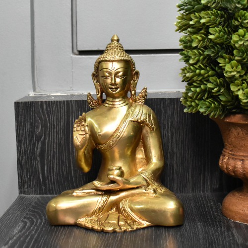 Lord Buddha Statue In Blessing Posture Sitting Idol Decorative Showpiece | Spirituals | Gautam Buddha | Buddha | Home decor