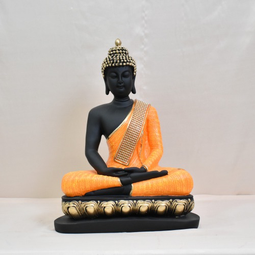Yellow Shal Diamond Work Antique Lord Buddha Handicraft Idol God Gautama Buddha Statue