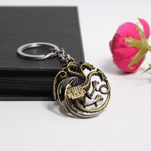 Game of Thrones Gothic Dragon Fire and Blood Keychain