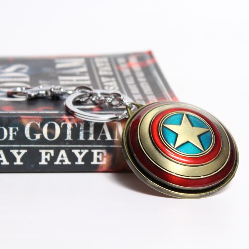 Captain America Spinning Shield Alloy Keychain