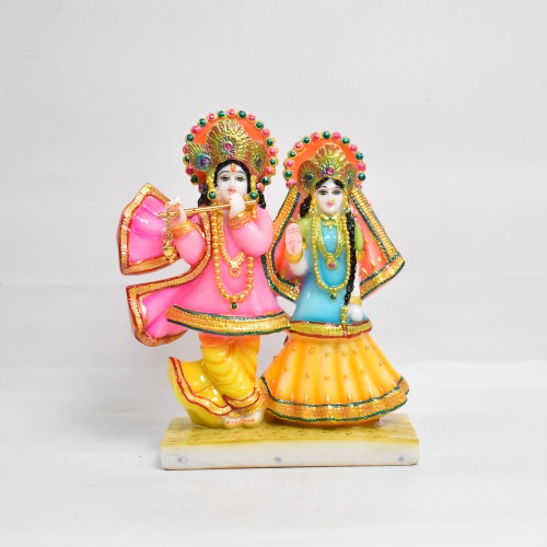 Escon Radha- Krishna Multi colour Murti | Krishna Murti Statue Radha Krishna Love Couple Statue Idol