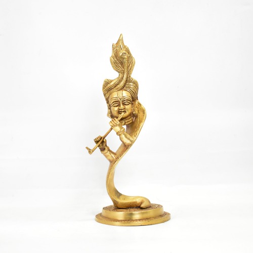 Flute Playing Krishna Brass Murti | Office And Gift Your Relatives | Showpiece Figurines | Krishna Brass Statue