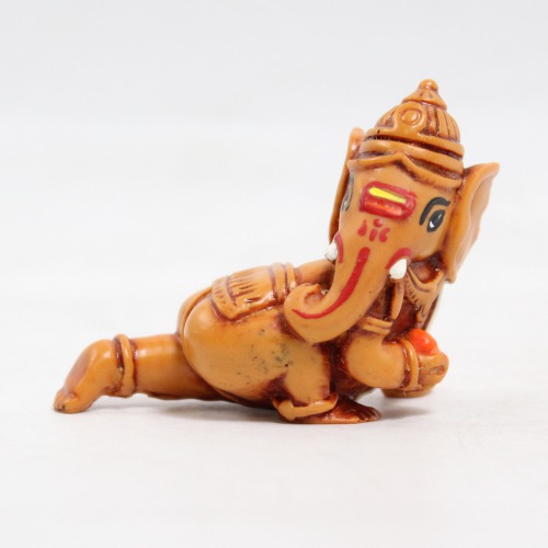 Brown Colour Bal Ganesha Ganpati Modak Design Idol For Car Dashboard Home & Office | Spiritual | Ganesha Murti
