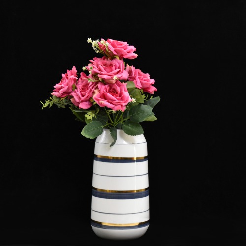 Ceramic Flower Vase for Home Decor Handmade Centerpiece For Table Decorative Showpiece Corporate Gift | White
