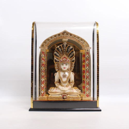 Big Size Parshwanath Bhagwan Statue Idol Murti Beautifully Crafted with Resin White Colour | Statue For Living Room