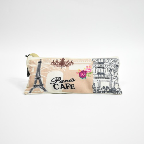 Pinaken Paris Café Printed pencil Pouch For Women and Girls