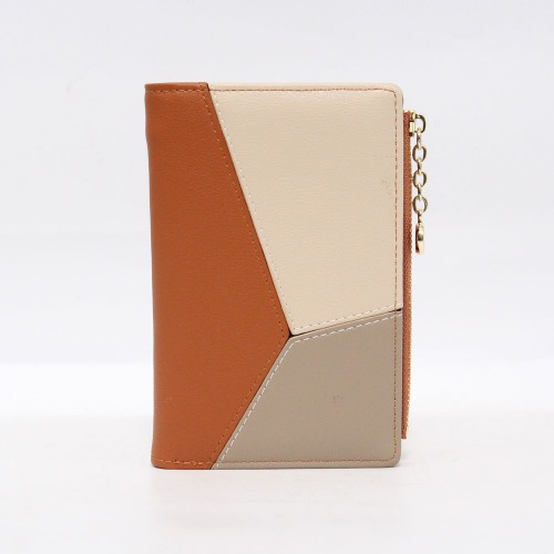 Small Orange Patchwork Lady Trendy Wallet For Women | Wallet