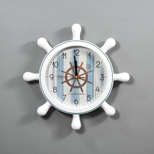 Antique Ship Plastic Wood Stylish Wall Clock For Home Decor