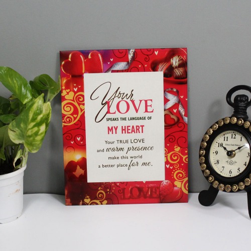 Your Love Speaks the language Of My Heart Quote Frame| Crystal Quote Frame