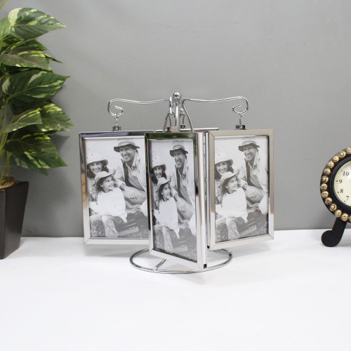 Simple Metal Double Sided Rotating Photo Frame | Multiple Photo Frame