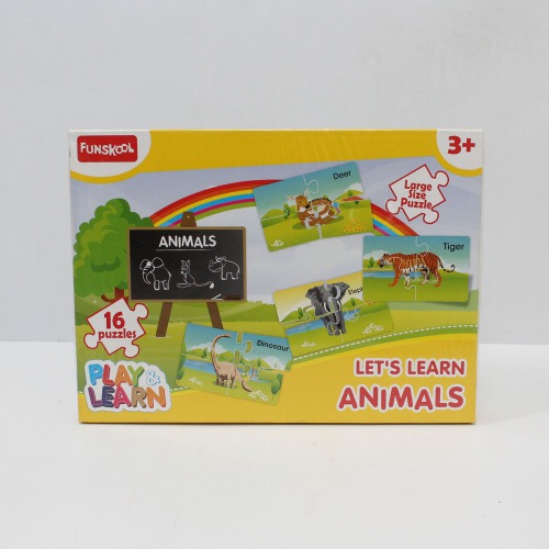 Funskool Play & Learn-Animals & Their Babies, Educational,25 Pieces, Puzzle,for 4 Year| Activity Kit| Board games| Games For Kids
