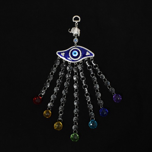 Multi colour Crystal Evil Eye Crustal Hanging For Vastu Feng Shui Good Luck Prosperity Success Health Wealth